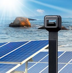 ポリアミド12ケーブルタイ（ソーラー/太陽光発電ケーブルタイ）は、優れた塩害耐性と化学薬品耐性を備えています。 - ポリアミド12（ソーラー/太陽光発電）ケーブルタイ